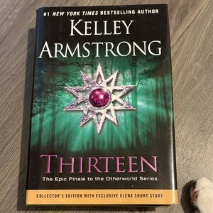 Kelley Armstrong "Thirteen" Hardcover Book - Green & Pink Cover
